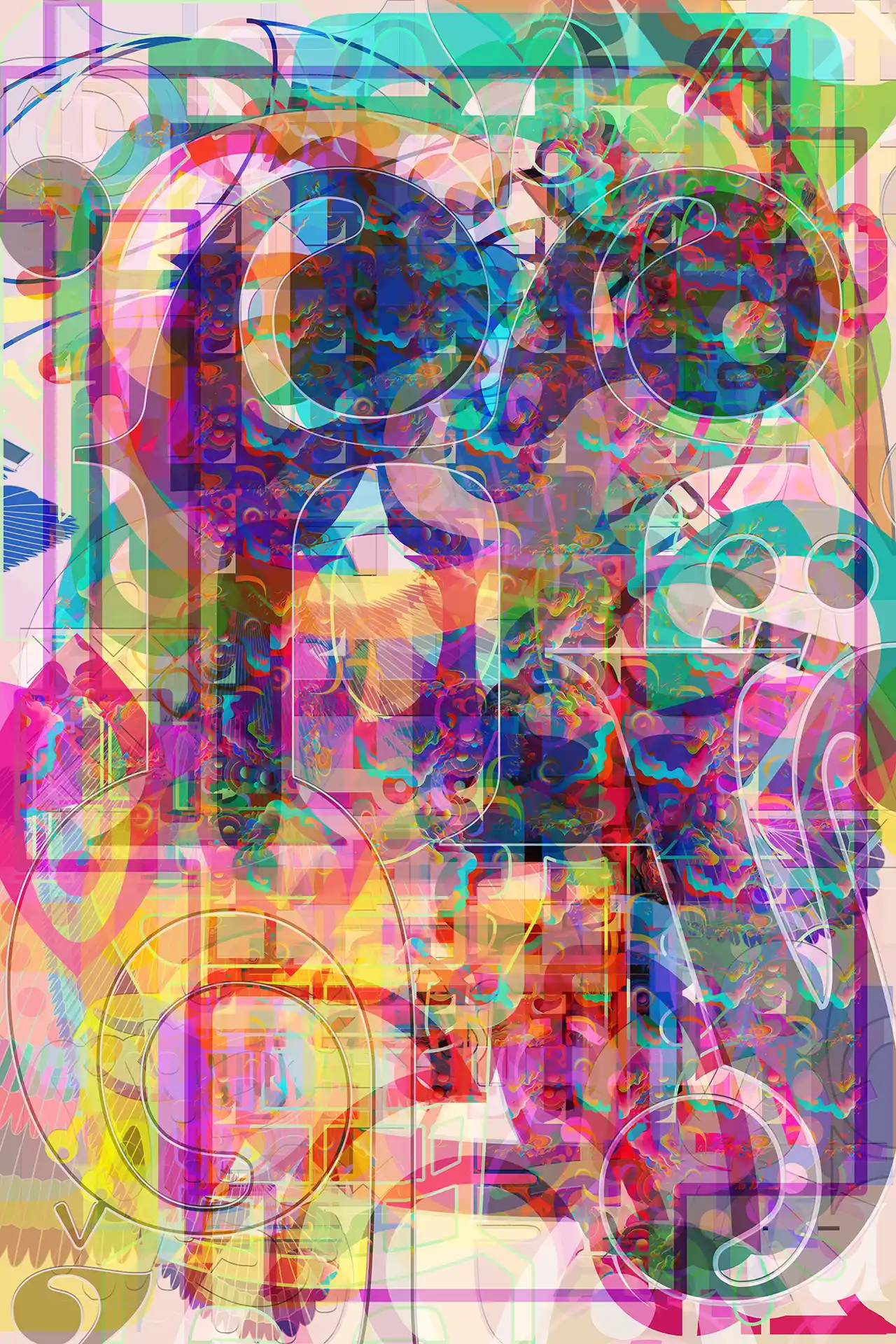 Digital abstract painting | Drugged out monkey