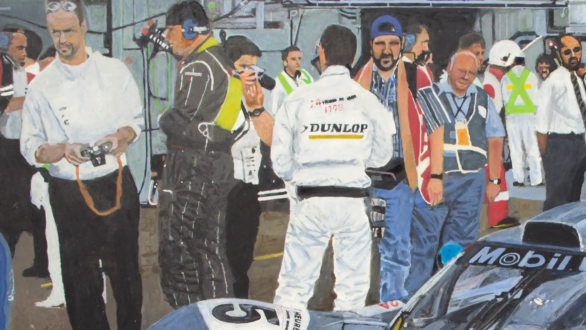 Realism painting | Fast beautiful dangerous Mercedes CLR racecar | Detail 1