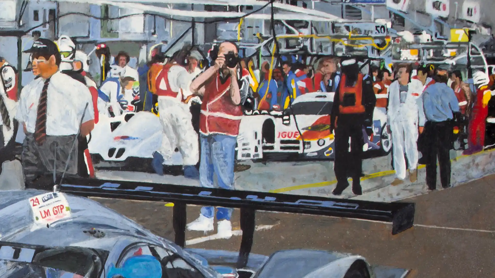 Realism painting | Fast beautiful dangerous Mercedes CLR racecar | Detail 3