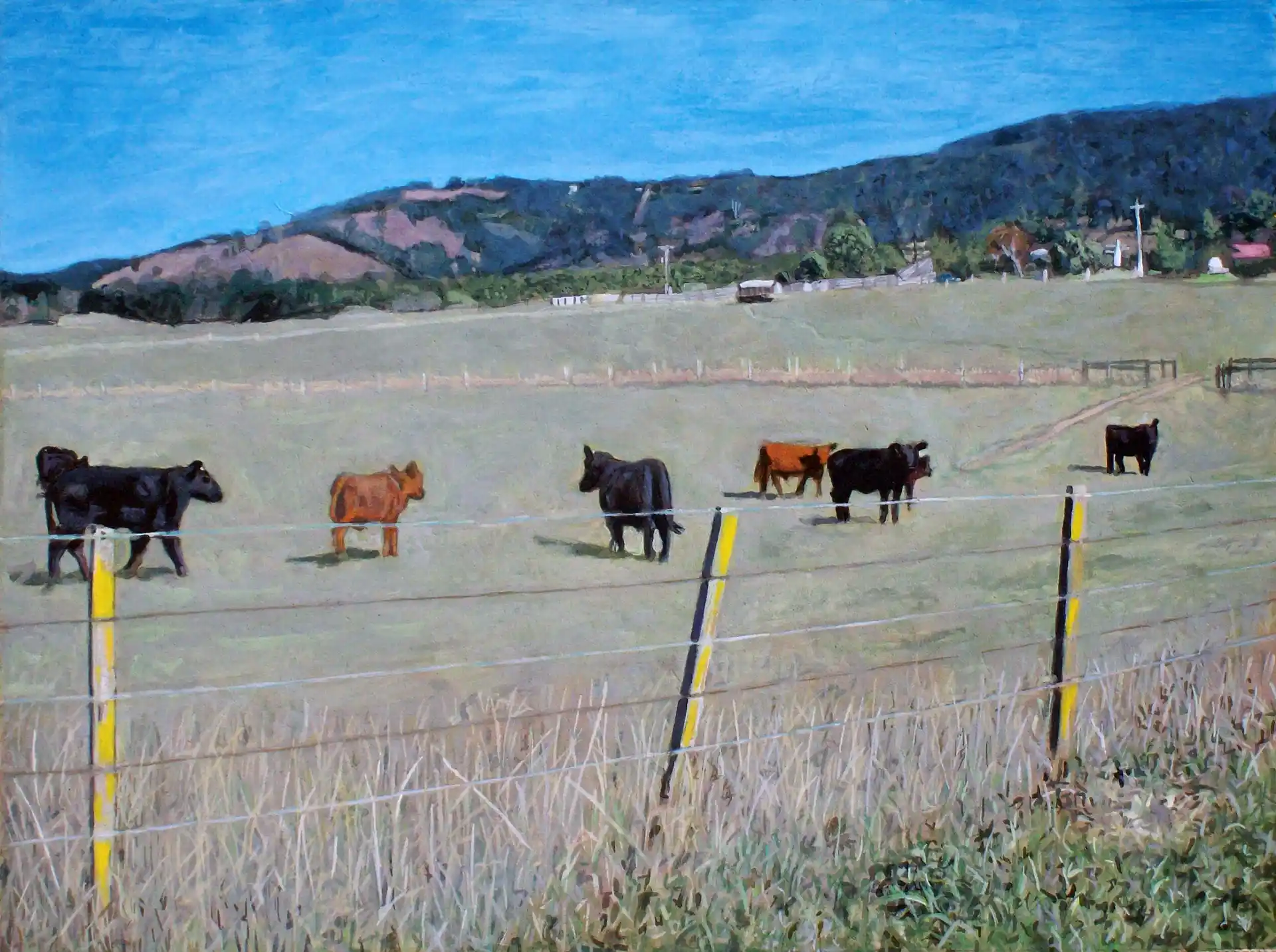 Realism painting | Cows in a paddock at Yarra Glen Realism painting | Cows in a paddock at Yarra Glen