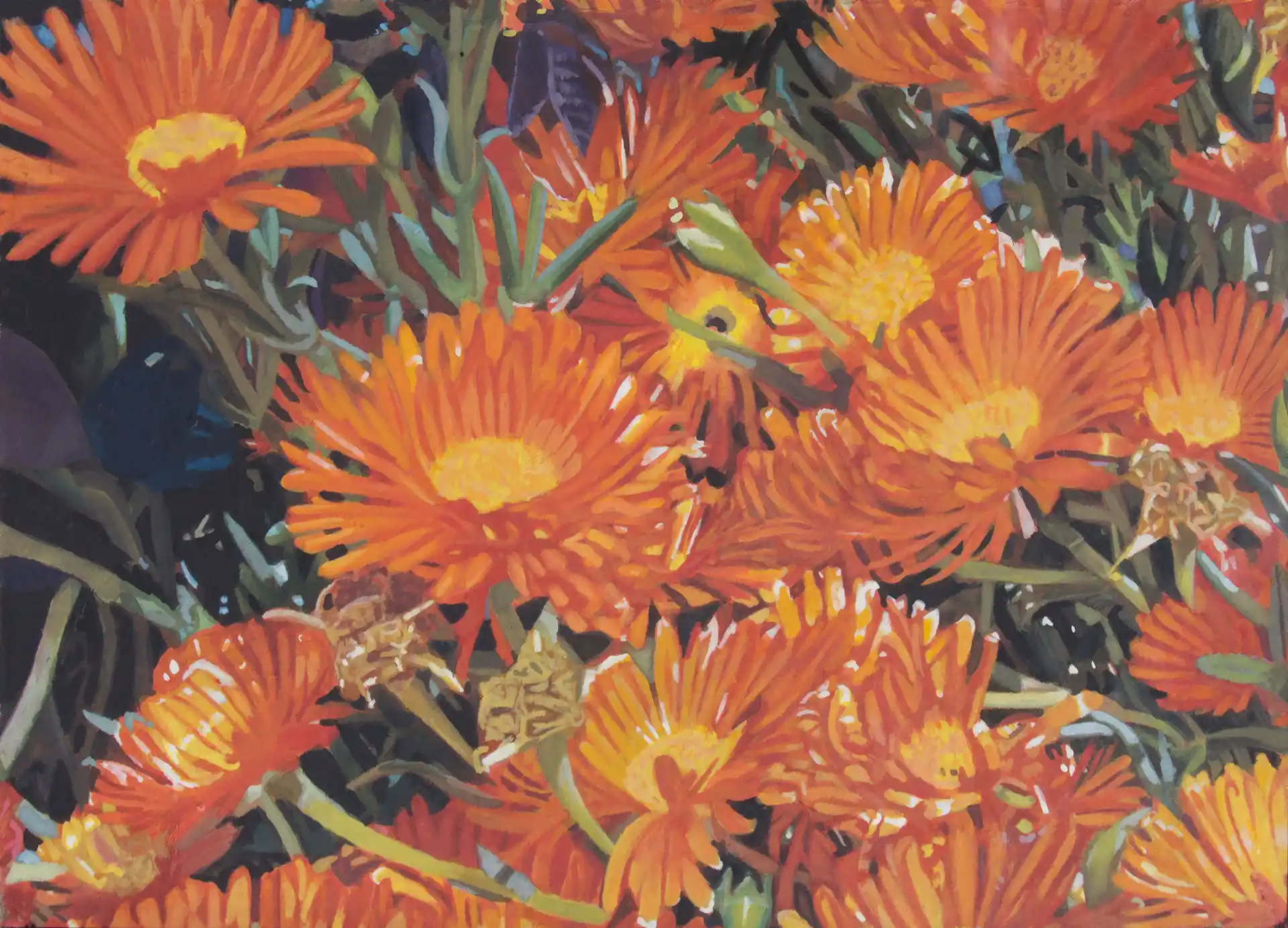 Realism painting | Orange flowers