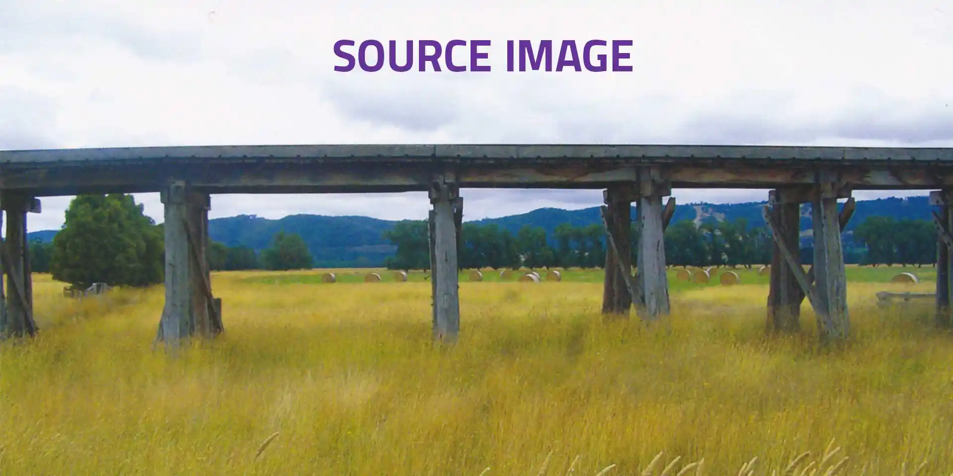 Realism painting | Railway trestle bridge near Yarra Glen | Source image