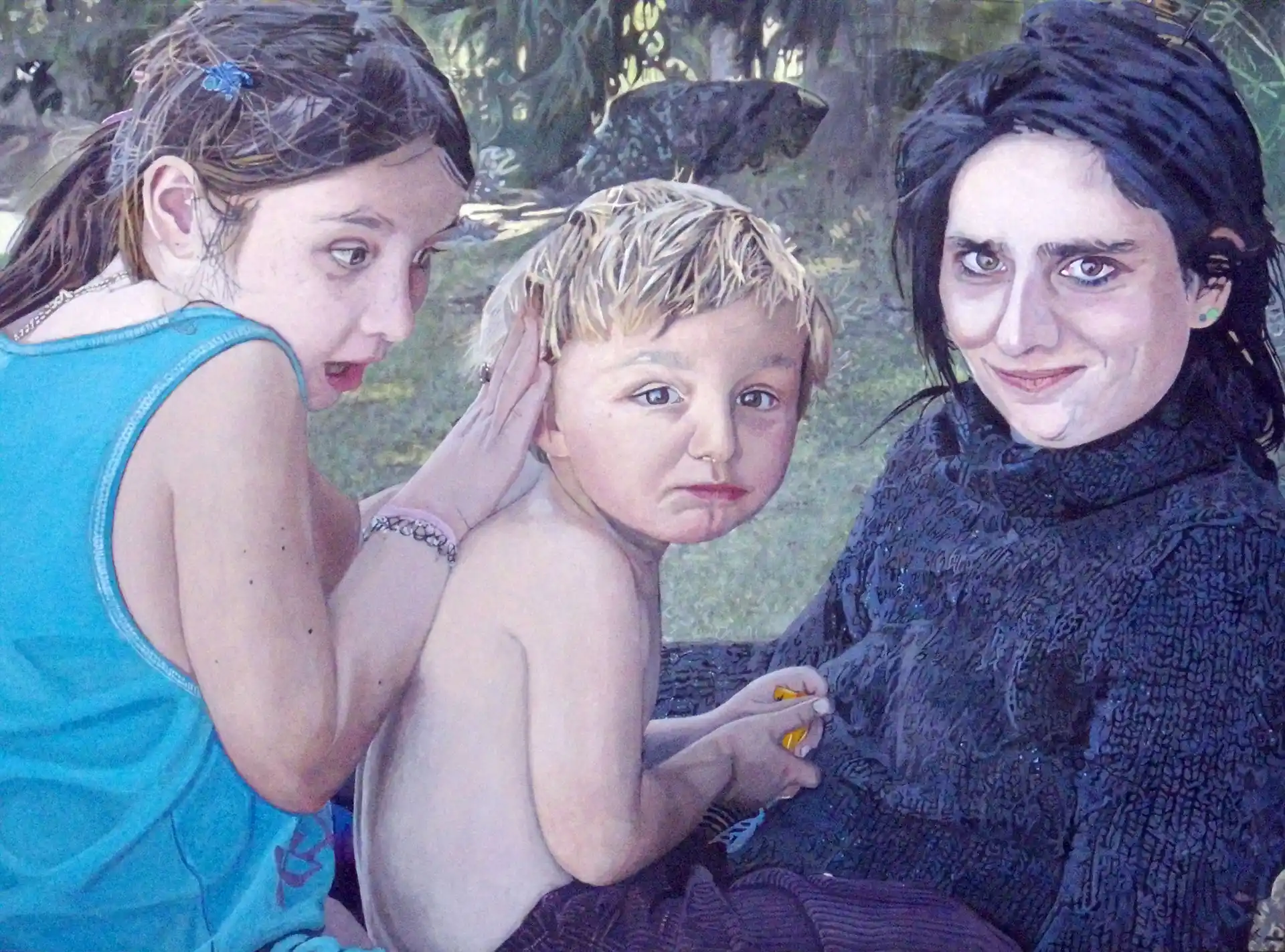 Realism painting | Rebecca and her children